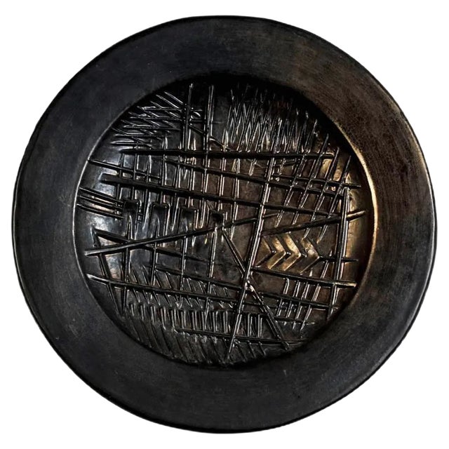 Vintage Sculptural Ceramic Wall Plate by Arnaldo Pomodoro For Sale