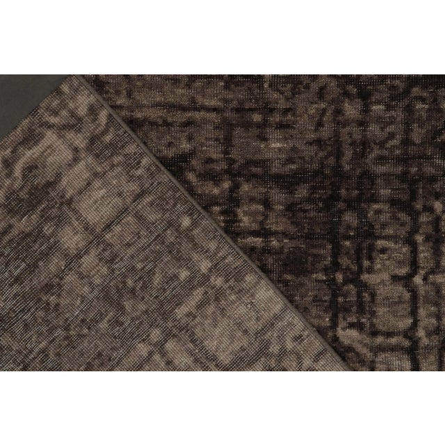 Hand-Knotted Abstract Rug in a Brown, Black Painterly Pattern by Rug & Kilim For Sale In New York - Image 6 of 7
