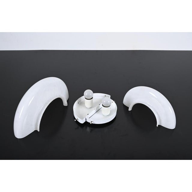 Italian White Opaline Glass Sconce by Zonca, 1960s For Sale - Image 9 of 14