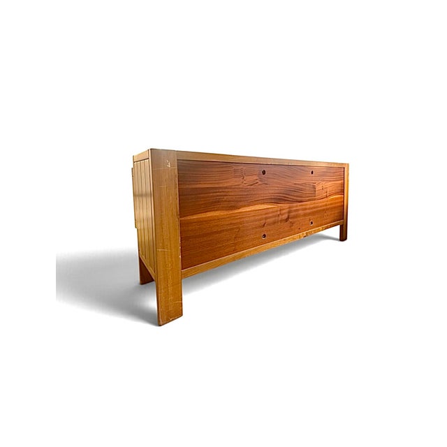 Brutalist Sideboard in Elm for Maison Chauvin, France, 1970s For Sale - Image 4 of 7