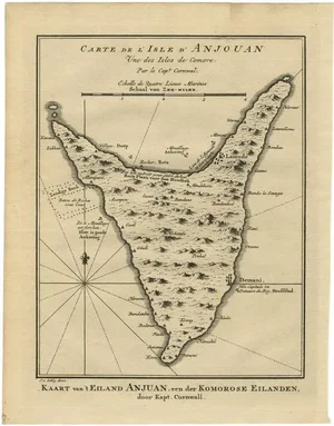 Antique Map of Anjouan or Ndzuani Island, 1749