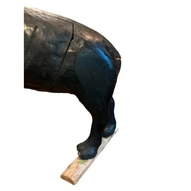 1940s Americana Folk Art Hand-Carved Wood Bear Statue For Sale In Aspen - Image 6 of 7