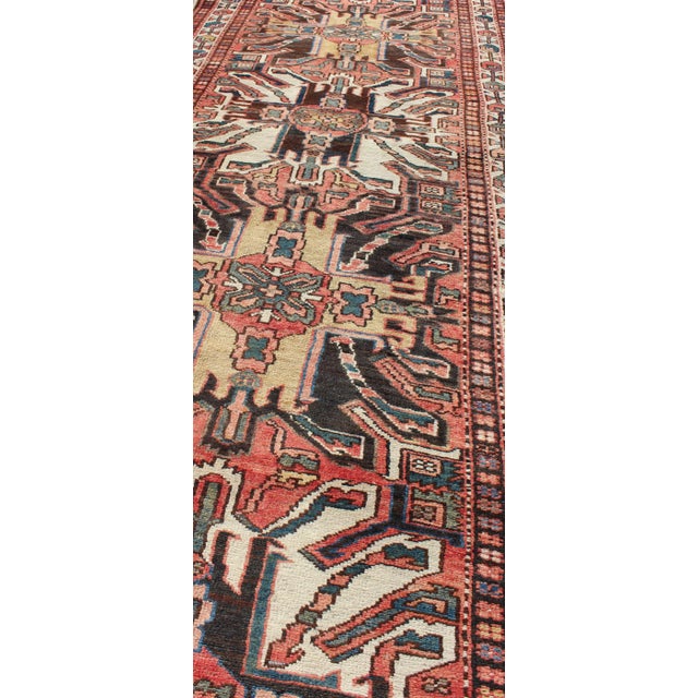 1920s Multicolored Antique Persian Karajeh Runner With Vertical Geometric Tribal Medallions For Sale - Image 5 of 8