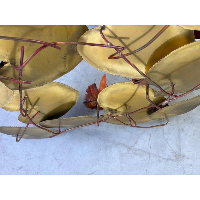 Beautiful copper and brass wall sculpture hand crafted by Belgian artist Daniel D'Haeseleer. Consisting of brass leafs and...