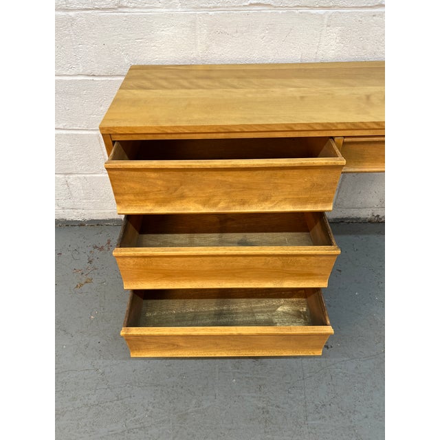 Brown 1960s Mid-Century Modern Birch Writing Desk by Morris of California For Sale - Image 8 of 12