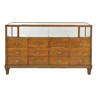 English Display Cabinet with 12 Drawers, 1920s-1940s For Sale