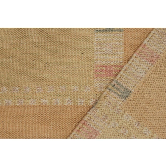 Textile Rug & Kilim’s Scandinavian Style Kilim in Gold and Pink Geometric Pattern 10x14 For Sale - Image 7 of 7