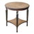Mid Century French Empire Style Oak & Brass Round Gueridon Side End Table For Sale