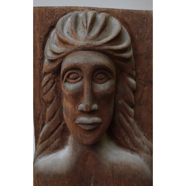 1970s Vintage Expressive Hand-Carved Bust, Circa 1970s For Sale - Image 5 of 16