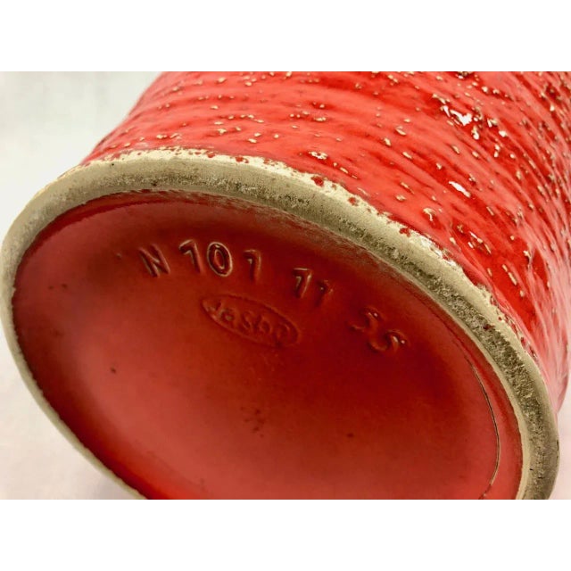 Red Large Mid-Century Floor Vase Model N 101 11 55 from Jasba, 1960s For Sale - Image 8 of 9