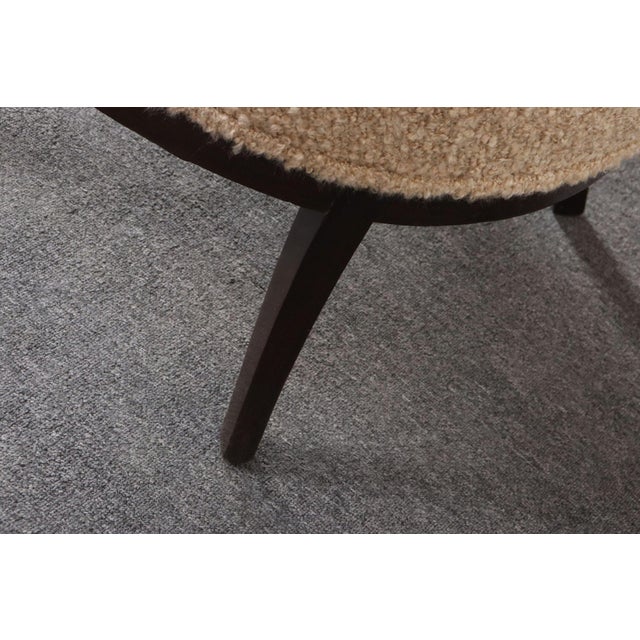 Deco Mahogany and Bouclé Wingback Chair by Edward Wormley for Dunbar Model 103b For Sale - Image 16 of 18