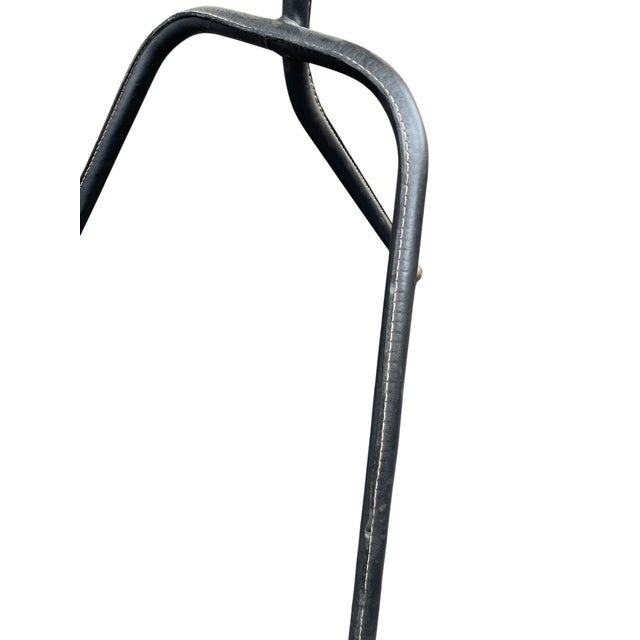 Mid-Century Modern Stitched Leather Dressing Mirror by Jacques Adnet, 1950s For Sale - Image 3 of 10