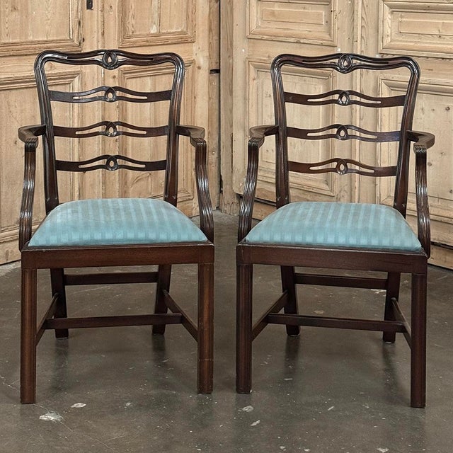 Set of 10 Edwardian Mahogany Dining Chairs Includes 2 Armchairs For Sale - Image 9 of 18