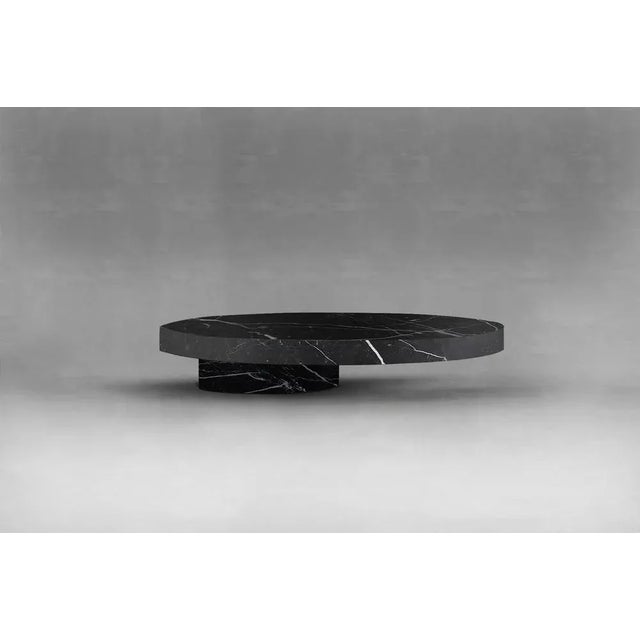 Contemporary Low Nero Marquina Center Table from Collector For Sale - Image 3 of 4