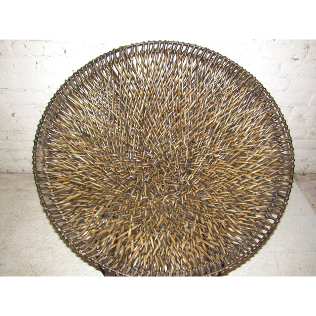 Wood Round Wicker Chair For Sale - Image 7 of 8