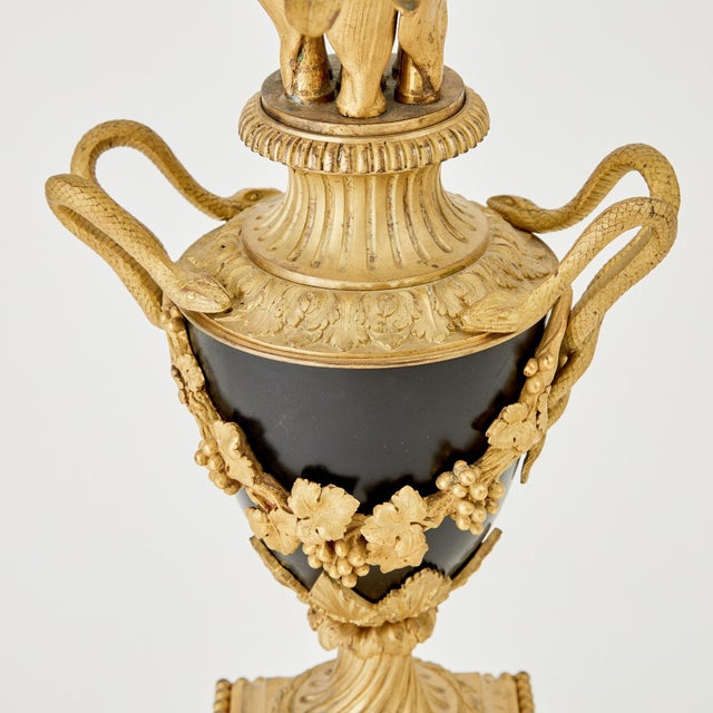 Bronze Early 20th Century Gilt Bronze & Patinated Metal Louis XVI Style Lamp For Sale - Image 8 of 11