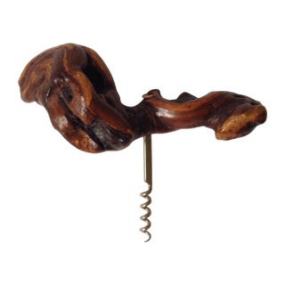 French Grape Wood Corkscrew For Sale