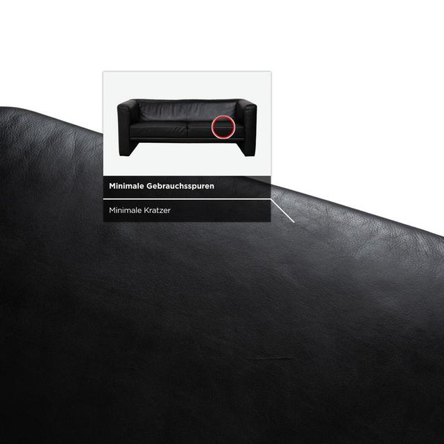 Black Visavis Two-Seater Sofa in Black Leather from Brühl For Sale - Image 8 of 15