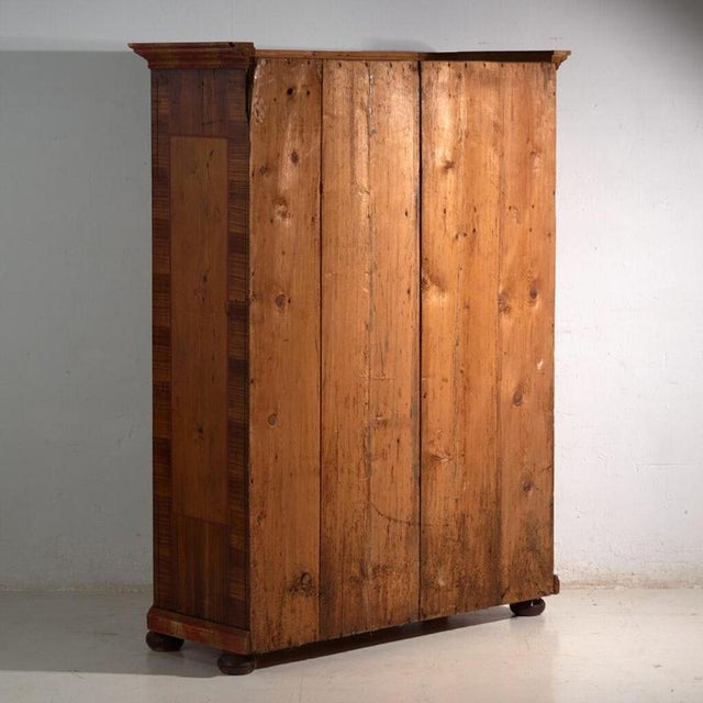Painted Armoire in Pine, Central Europe, 1831 For Sale - Image 4 of 6