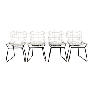 Set of 4 Harry Bertoia for Knoll Black and White Children’s Chairs Xs For Sale