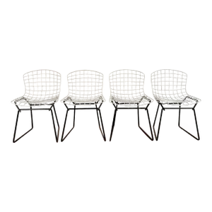Set of 4 Harry Bertoia for Knoll Black and White Children’s Chairs Xs