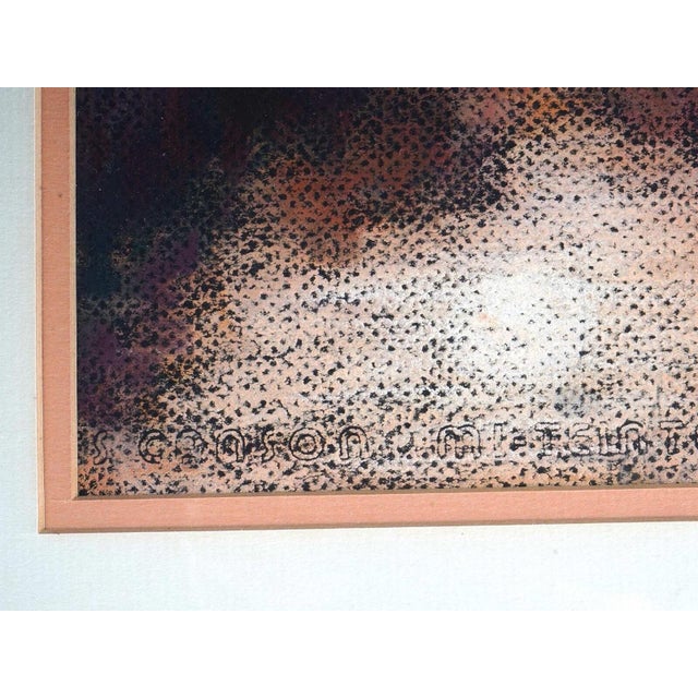 Vintage Original Pastel Swan Landscape by Calliopy Issackides, Framed For Sale - Image 4 of 5
