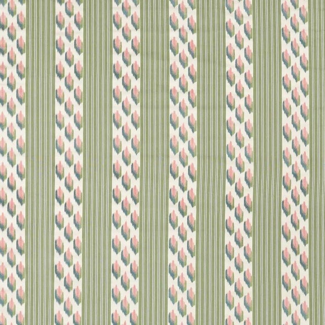Meaning `traveller` Musafir inspired by an archive document is an ikat warp-printed mark alternating with a large stripe....