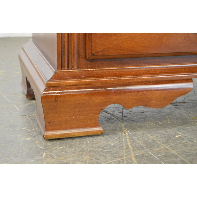 Bassett Cherry Wood Pair of Marble Top Nightstands Chests Chairish