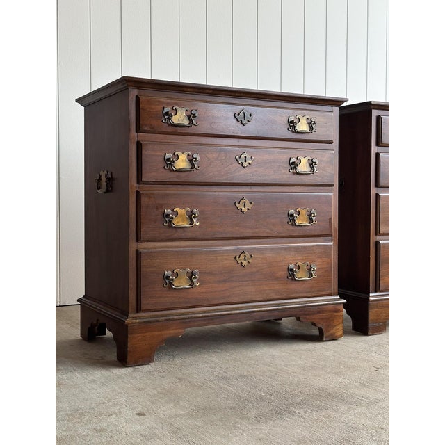 Traditional Vintage Late 20th Century Georgian Bachelor Chests, Pair For Sale - Image 3 of 14