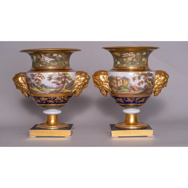 1813-1820 English Louis XV Style Porcelain Mason Vases - a Pair For Sale - Image 9 of 11