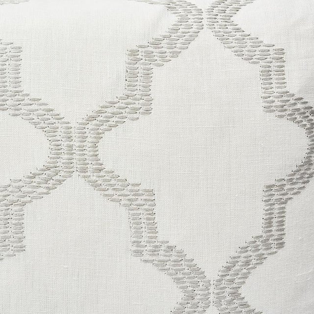Schumacher Schumacher Tangier Embroidery 20" Pillow in Silver For Sale - Image 4 of 5