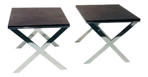 X Base Benches or Side Tables - a Pair