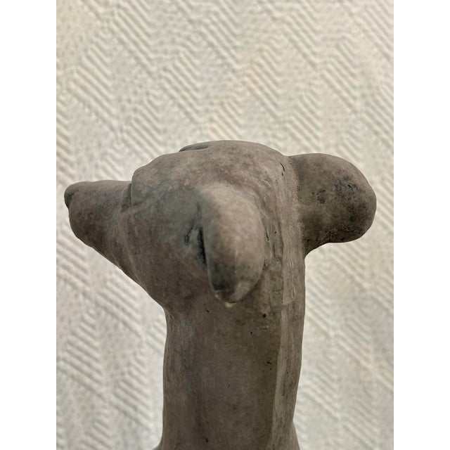 Late 20th Century Faux Concrete Outdoor Greyhound or Whippet Sculptures - A Pair For Sale In New Orleans - Image 6 of 9