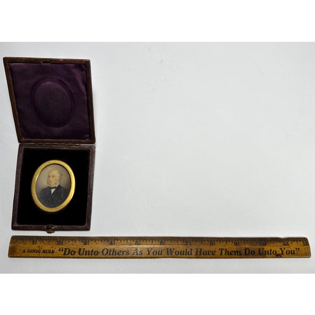 Antique Miniature Portrait Painting of Gentleman in Original Presentation Case For Sale - Image 9 of 10
