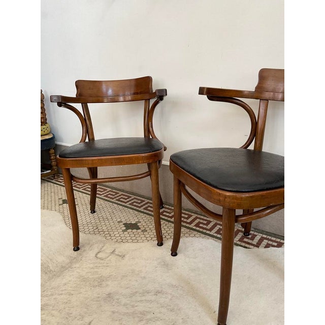 Vintage Mundus Steam Bentwood Captain's Dining Chairs - A Pair For Sale - Image 11 of 16