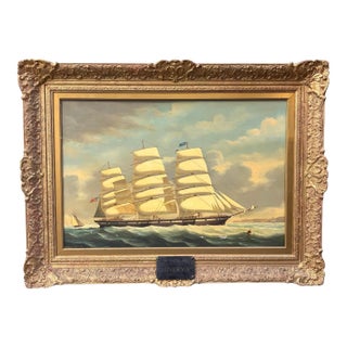 1960s Salvatore Colacicco Original Marine Seascape Oil Painting For Sale