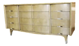 Bleached Mahogany American of Martinsville Fully Restored Credenza or Dresser - Vintage 1950s
