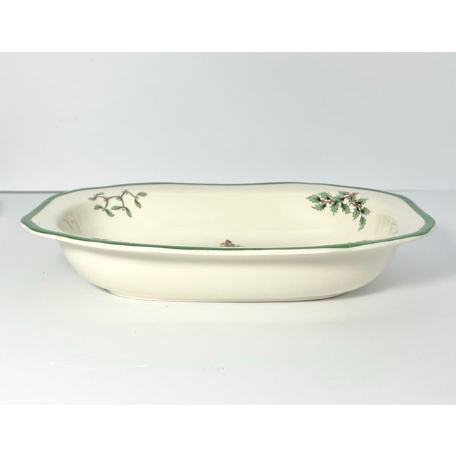 White Spode “Christmas Tree” 8-Piece Ceramic Dinnerware Serving Hostess Set For Sale - Image 8 of 12