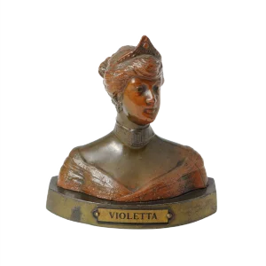 Art Nouveau Bust of Woman in Babbitt