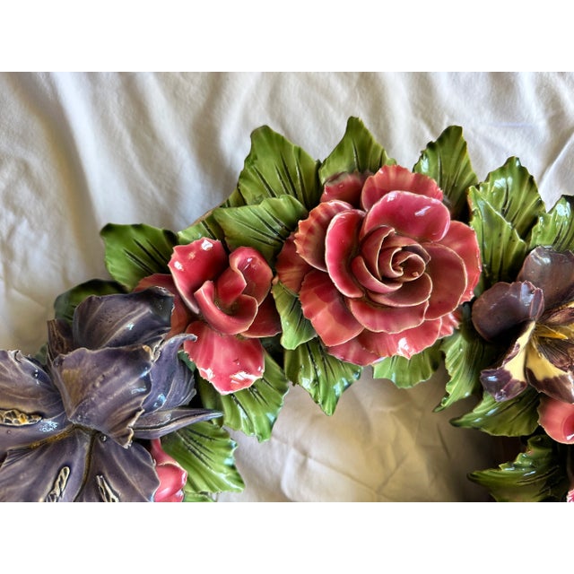 Ceramic Majolica Floral Wreath, 19th Century A Selée For Sale - Image 7 of 7