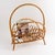 Vintage 1960s Rattan Magazine Rack With Fan Arch Design, Franco Albini Style For Sale In New York - Image 6 of 10