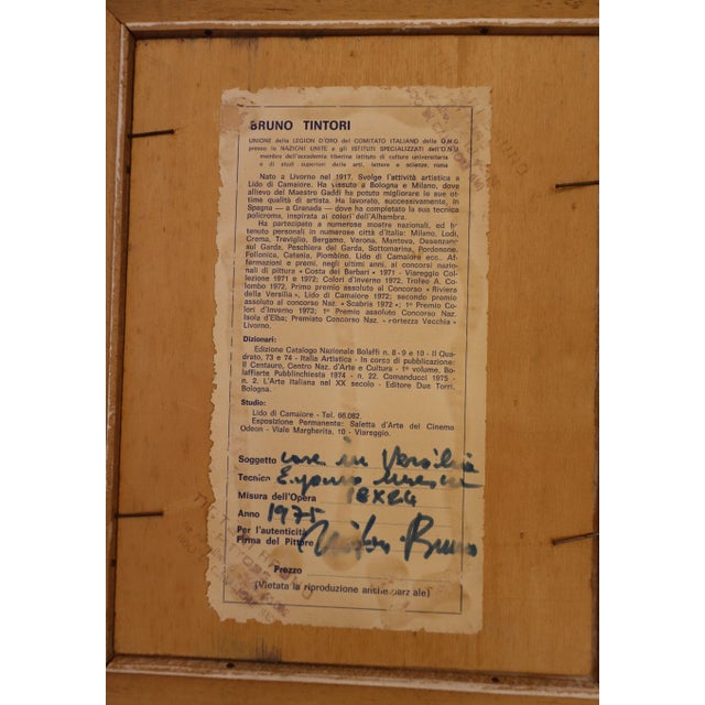 Bruno Tintori, Houses in Versilia, 1975, Oil Painting, Framed For Sale - Image 10 of 13