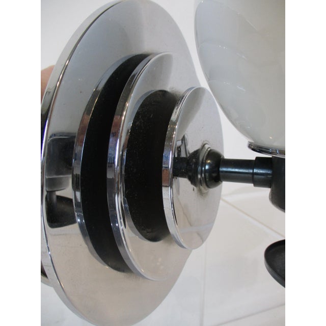 Glass Art Deco Chrome and Glass Sconces For Sale - Image 7 of 13