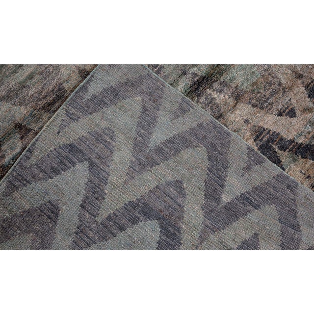 Gray Contemporary Ikat Rainbow Handmade Wool Rug by Doris Leslie Blau For Sale - Image 8 of 8