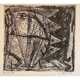 Gunter Damisch, Austrian Junge Wilde Abstract Etching Hand Signed, Neo Expressionist Art Print, c.1980s For Sale