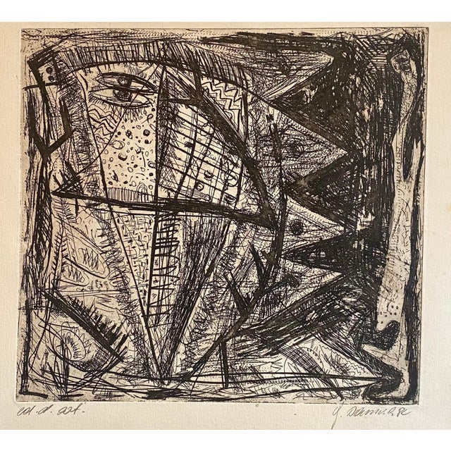 Gunter Damisch, Austrian Junge Wilde Abstract Etching Hand Signed, Neo Expressionist Art Print, c.1980s For Sale