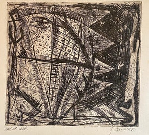 Gunter Damisch, Austrian Junge Wilde Abstract Etching Hand Signed, Neo Expressionist Art Print, c.1980s