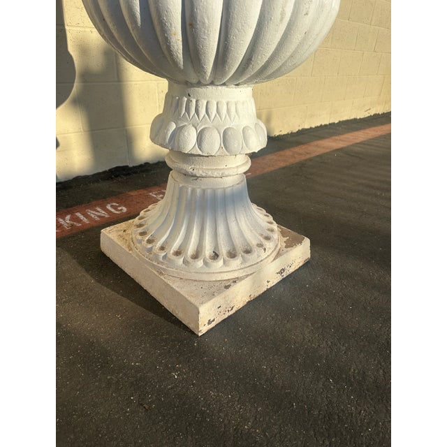 1960s Vintage Classical Cast Iron Garden Urn, Circa 1960s For Sale - Image 5 of 10