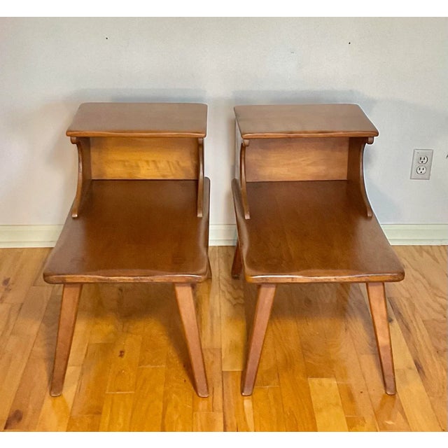 Genuine Cushman Colonial Creation Maple Step End Tables