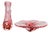 Large Pink Art Glass Vase and Bowl Set from Novy Bor Glassworks, 1960s, Set of 2 For Sale